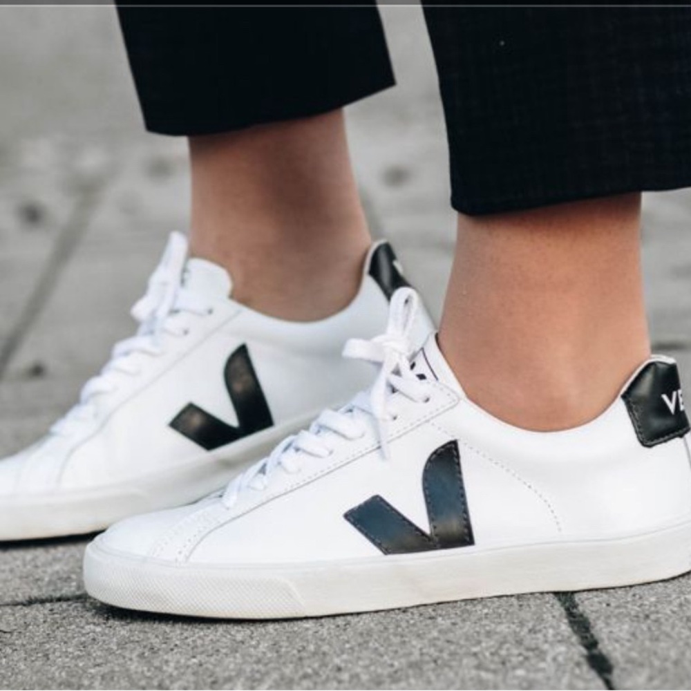 Veja White Sneakers with Black Logo